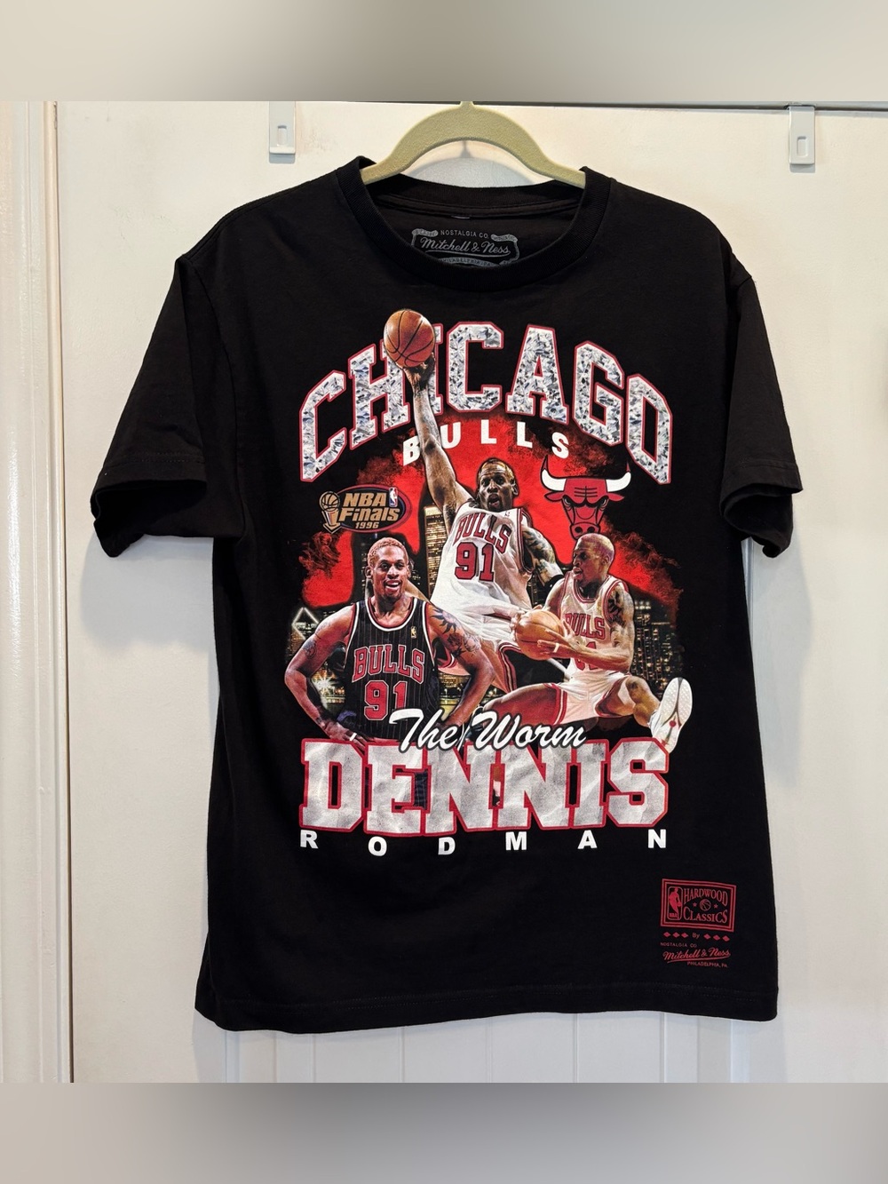 Mitchell & Ness Chicago Bulls Dennis Rodman T Shirt Size NBA Finals 1996 Medium
